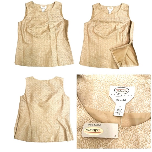❌SOLD❌ VINTAGE NWT Talbots 100% SILK Women's Damask Pattern Suit Size 4 Petite - Picture 5 of 11
